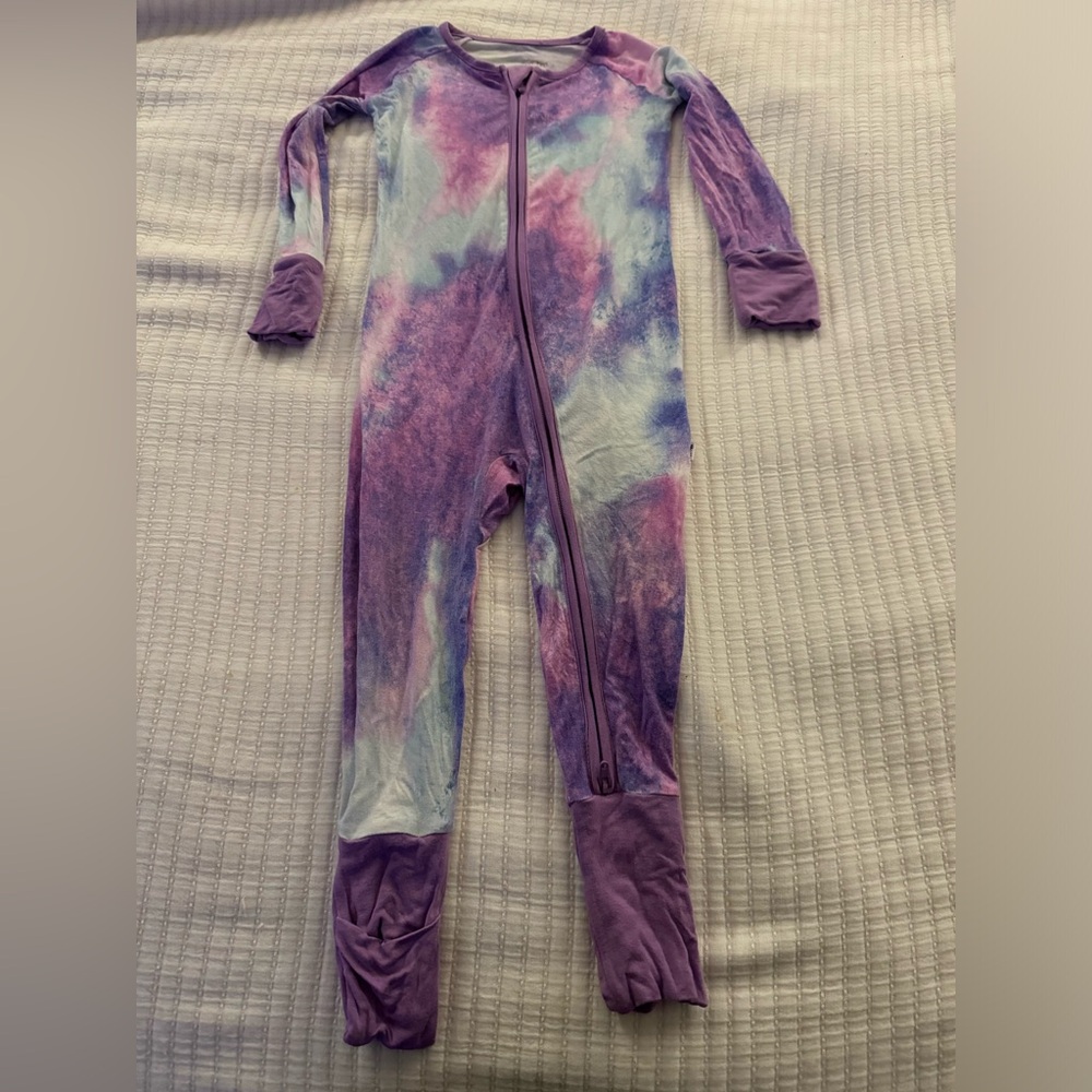Little Sleepies purple water color sz 12-18 month